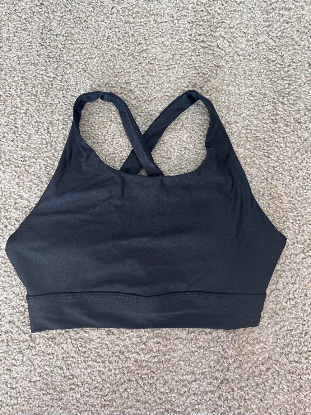 Fabletics Black High-Neck Crossback Sports Bra